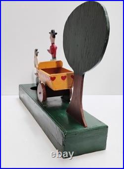 VTG Signed Hand Made Wooden Automata Folk Art Carriage Toy Sculpture 20