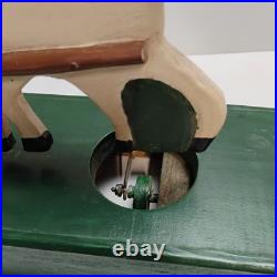 VTG Signed Hand Made Wooden Automata Folk Art Carriage Toy Sculpture 20