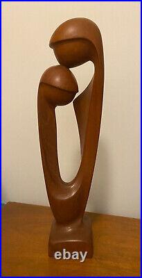 VTG Simon Randers Mobelfabrik Denmark Danish teak wood mother & child sculpture