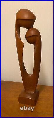 VTG Simon Randers Mobelfabrik Denmark Danish teak wood mother & child sculpture