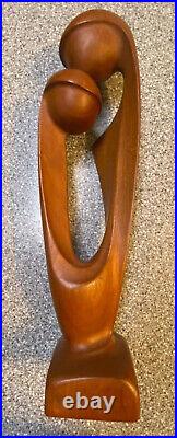 VTG Simon Randers Mobelfabrik Denmark Danish teak wood mother & child sculpture