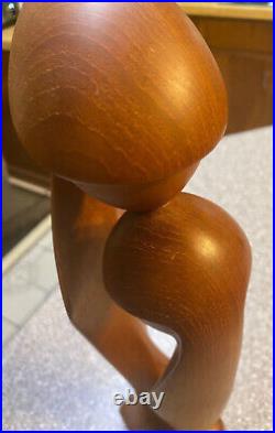 VTG Simon Randers Mobelfabrik Denmark Danish teak wood mother & child sculpture