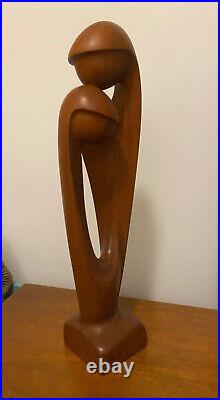 VTG Simon Randers Mobelfabrik Denmark Danish teak wood mother & child sculpture