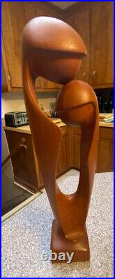 VTG Simon Randers Mobelfabrik Denmark Danish teak wood mother & child sculpture