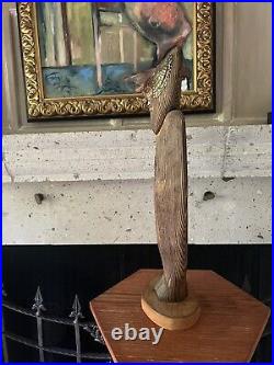 VTG Wood Sculpture Signed by Roberto Macias RARE Large COA Tribal Folk Art