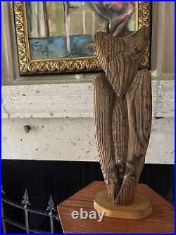 VTG Wood Sculpture Signed by Roberto Macias RARE Large COA Tribal Folk Art