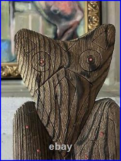 VTG Wood Sculpture Signed by Roberto Macias RARE Large COA Tribal Folk Art