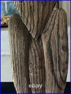 VTG Wood Sculpture Signed by Roberto Macias RARE Large COA Tribal Folk Art