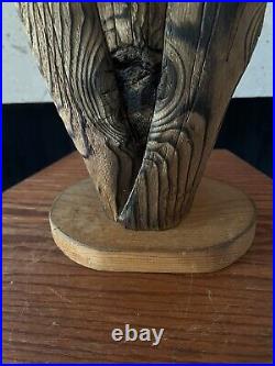 VTG Wood Sculpture Signed by Roberto Macias RARE Large COA Tribal Folk Art