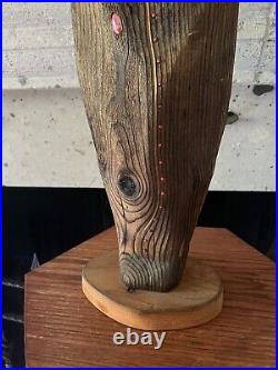 VTG Wood Sculpture Signed by Roberto Macias RARE Large COA Tribal Folk Art