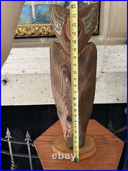 VTG Wood Sculpture Signed by Roberto Macias RARE Large COA Tribal Folk Art