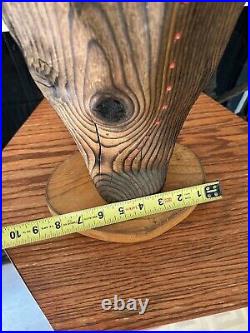 VTG Wood Sculpture Signed by Roberto Macias RARE Large COA Tribal Folk Art