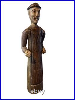 VTG folk wood carved man. Signed By Acclaimed Artist & Woodcarver Bill G. Brady