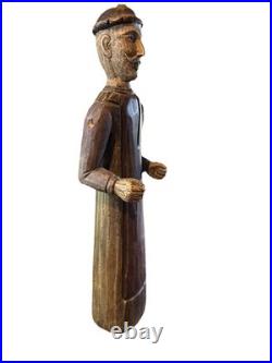 VTG folk wood carved man. Signed By Acclaimed Artist & Woodcarver Bill G. Brady