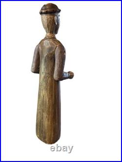 VTG folk wood carved man. Signed By Acclaimed Artist & Woodcarver Bill G. Brady
