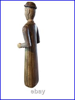 VTG folk wood carved man. Signed By Acclaimed Artist & Woodcarver Bill G. Brady