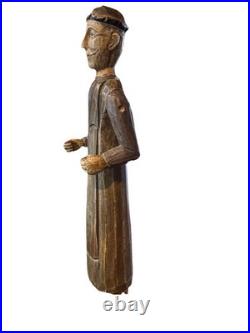 VTG folk wood carved man. Signed By Acclaimed Artist & Woodcarver Bill G. Brady