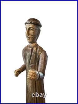 VTG folk wood carved man. Signed By Acclaimed Artist & Woodcarver Bill G. Brady