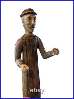 VTG folk wood carved man. Signed By Acclaimed Artist & Woodcarver Bill G. Brady VTG folk wood carved man. Signed By Acclaimed Artist & Woodcarver Bill G. Brady