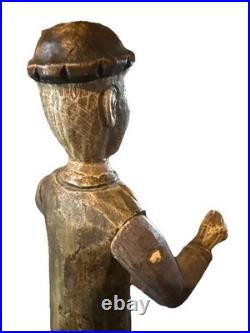 VTG folk wood carved man. Signed By Acclaimed Artist & Woodcarver Bill G. Brady