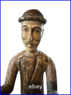 VTG folk wood carved man. Signed By Acclaimed Artist & Woodcarver Bill G. Brady