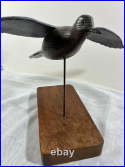 VTG hand-carved Wood flying bird sculpture signed from the mid-20th century VTG hand-carved Wood flying bird sculpture signed from the mid-20th century