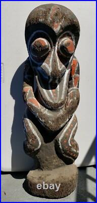 Vanuatu Large Painted Wood Sculpture Vintage Oceania