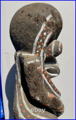 Vanuatu Large Painted Wood Sculpture Vintage Oceania