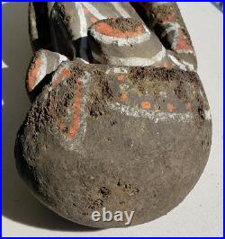 Vanuatu Large Painted Wood Sculpture Vintage Oceania