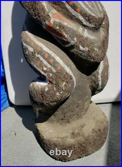 Vanuatu Large Painted Wood Sculpture Vintage Oceania