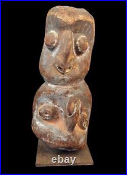 Vanuatu Wood Sculpture Vintage Oceania Mounted