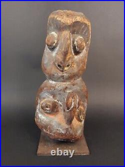 Vanuatu Wood Sculpture Vintage Oceania Mounted