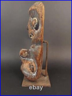 Vanuatu Wood Sculpture Vintage Oceania Mounted