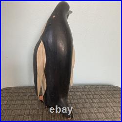 Vintage 12 Carved Wooden Folk Art Penguin