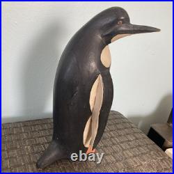 Vintage 12 Carved Wooden Folk Art Penguin