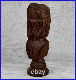 Vintage 12 Spanish Revival Gothic Chess King Wood Carved Sculpture