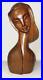 Vintage 12' Wood Carved Bust Made In Philippines Lady Woman