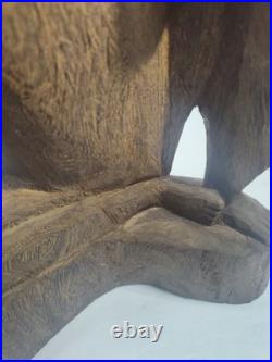 Vintage 14.5 Large Heavy Carved Wood Statue Sculpture Native African Asian