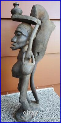Vintage 19 African SCULPTURE Tribal Folk Art Carved Wood Figure Mask Unique
