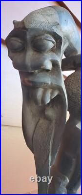 Vintage 19 African SCULPTURE Tribal Folk Art Carved Wood Figure Mask Unique