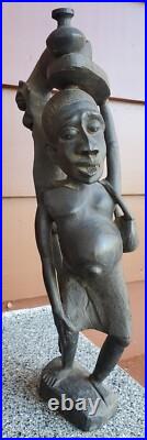 Vintage 19 African SCULPTURE Tribal Folk Art Carved Wood Figure Mask Unique