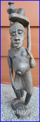 Vintage 19 African SCULPTURE Tribal Folk Art Carved Wood Figure Mask Unique