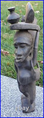 Vintage 19 African SCULPTURE Tribal Folk Art Carved Wood Figure Mask Unique