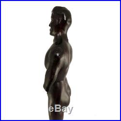 Vintage 1930s Skilled Male Nude Folk Art Wood Carving Sculpture 20