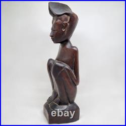 Vintage 1940 Pita Maha Wooden Statue Art Deco Balinese Wood Sculpture Vintage