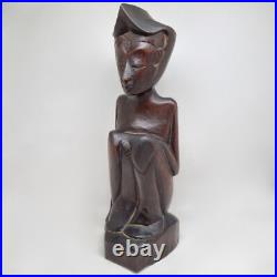 Vintage 1940 Pita Maha Wooden Statue Art Deco Balinese Wood Sculpture Vintage