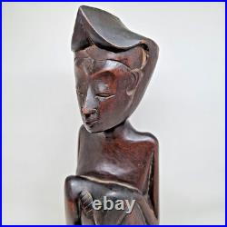 Vintage 1940 Pita Maha Wooden Statue Art Deco Balinese Wood Sculpture Vintage