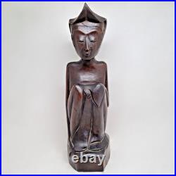 Vintage 1940 Pita Maha Wooden Statue Art Deco Balinese Wood Sculpture Vintage