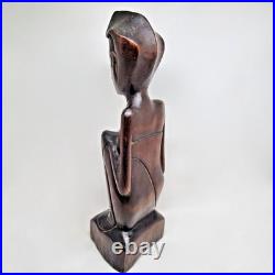 Vintage 1940 Pita Maha Wooden Statue Art Deco Balinese Wood Sculpture Vintage