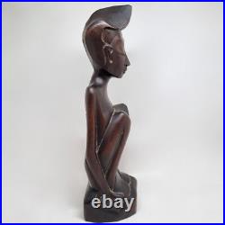 Vintage 1940 Pita Maha Wooden Statue Art Deco Balinese Wood Sculpture Vintage